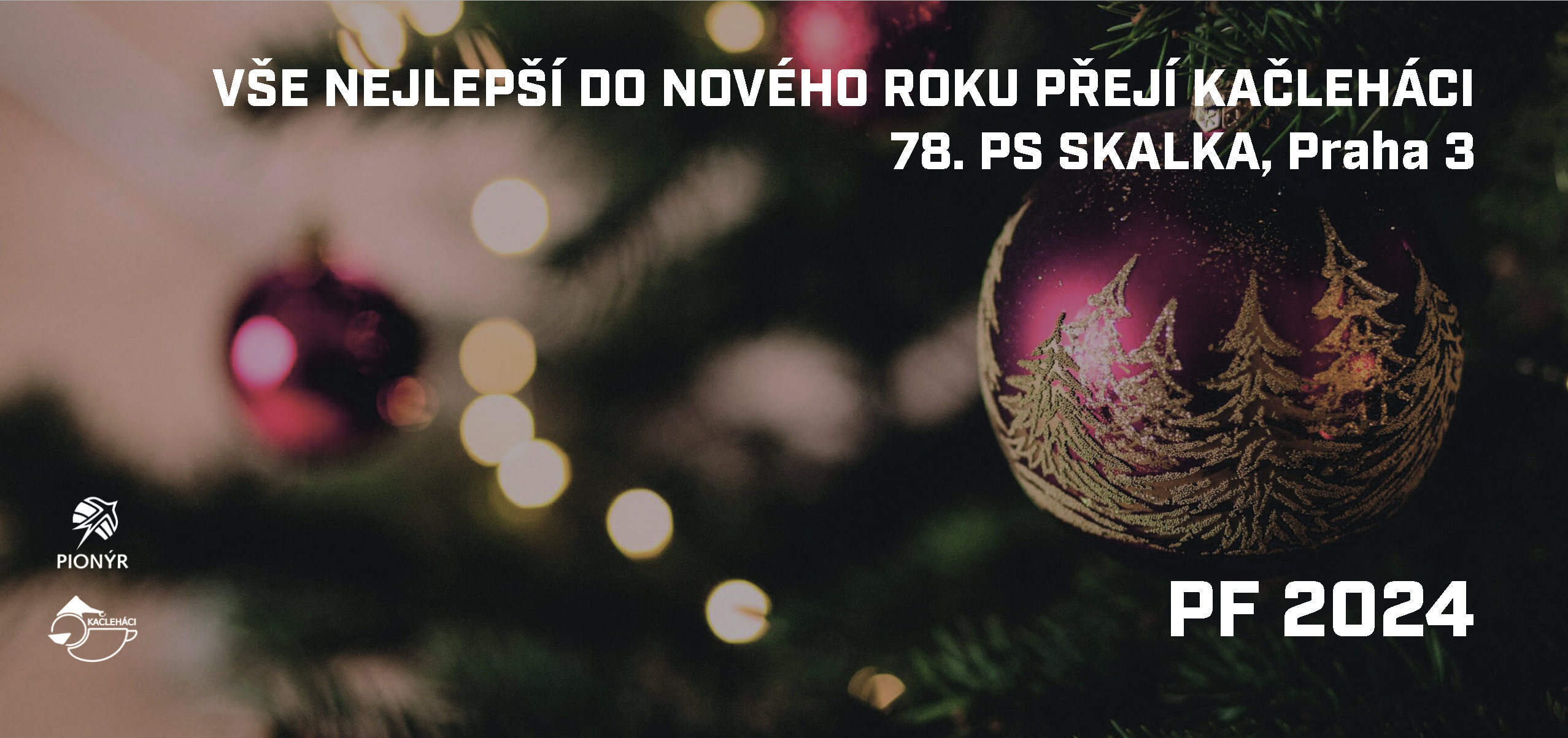 Novoroční přání oddílu Kačleháci. Vánoční ozdoba na stromečku.